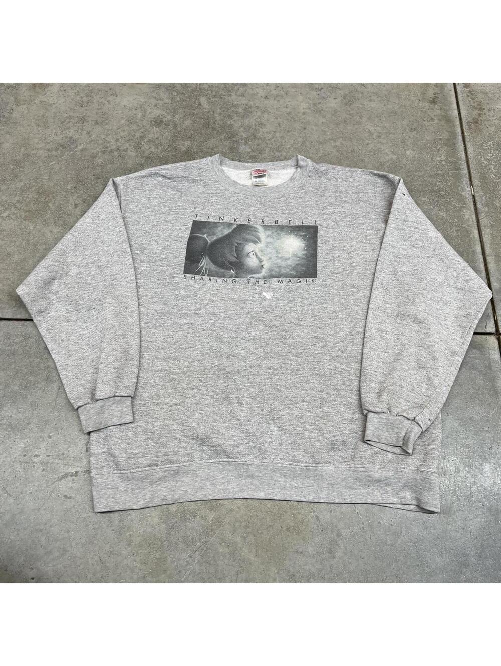 vintage tinkerbell sharing the magic disney grey crewneck size xxl